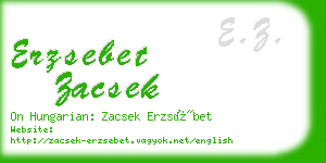 erzsebet zacsek business card